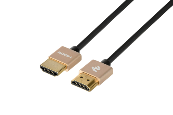 Кабель 2Е HDMI 2.0 Gen 2 Ultra Slim Cable Gold 1m