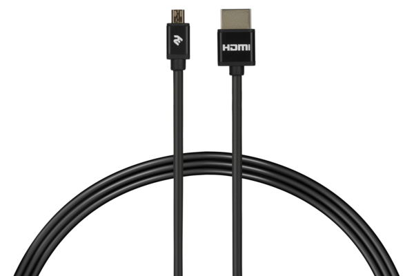 Кабель 2Е Ultra Slim HDMI 1.4 (AM/microAM) High Speed, Alumium Black 2m