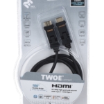 Кабель 2Е Ultra Slim HDMI 1.4 (AM/AM) 180 degree, High Speed, Alumium Black 2m