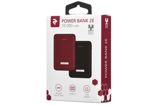 Power Bank 2Е SOTA series 10000 мАг Red