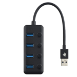 Adapter 2Е USB-A to 4xUSB3.0, Hub with switch, 0.25 m