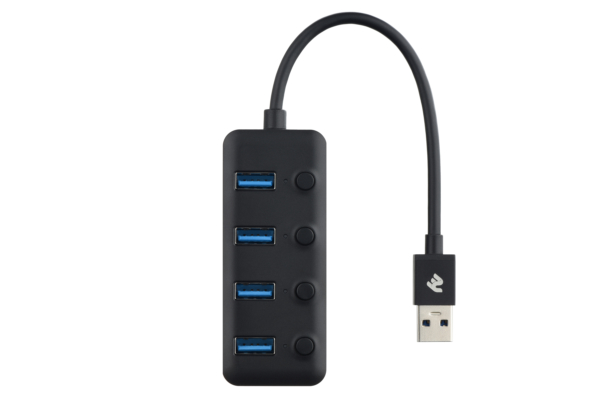 Adapter 2Е USB-A to 4xUSB3.0, Hub with switch, 0.25 m
