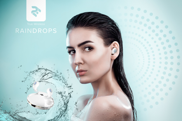 Earbuds 2E RainDrops True Wireless, White