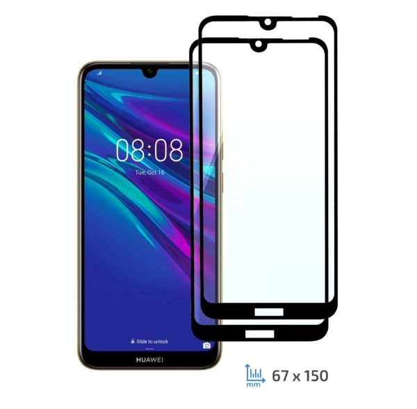 Комплект 2 в 1 Защитное стекло 2E Basic для Huawei Y6 Pro 2019/Y6 2019/Honor Play 8A, FCFG, Black