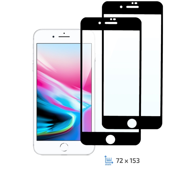 Комплект 2 в 1 Захисне скло 2E Basic для Apple iPhone 7/8 Plus, FCFG, Black