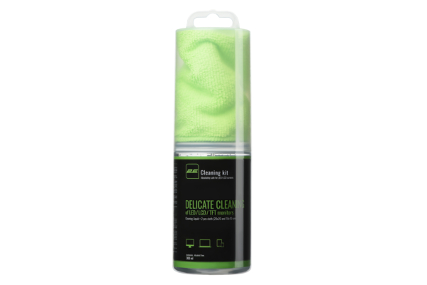 2E cleaning kit — 300 ml liquid and 10×10/20×20 cm cloth, 2 pcs