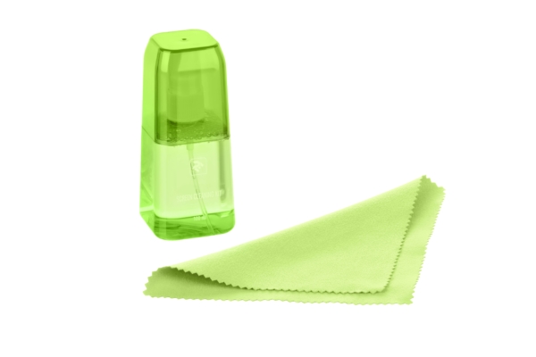 2E Lux Green cleaning kit — 100 ml liquid and 15×15 cm microfiber cloth