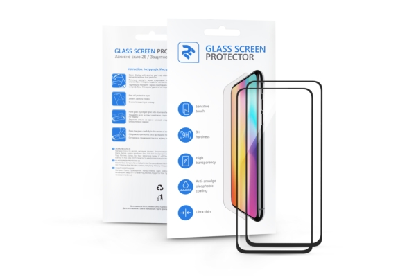 Protective Glass Set 2 in 1 2E Basic for Xiaomi Redmi GO, FCFG, Black