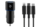 Автомобільний ЗП 2хUSB+кабель 3в1 Lightning/MicroUSB/USB Type-C, Black