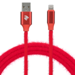 2E Fur USB 2.0 to Lightning Cable, 1m, Red