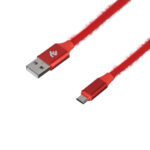 2E Fur USB 2.0 to MicroUSB Cable, 1m, Red