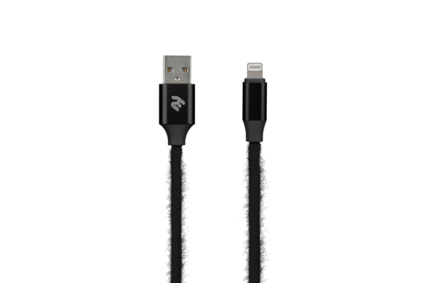 Кабель 2E Fur USB 2.0 to Lightning Cable, 1м, Black
