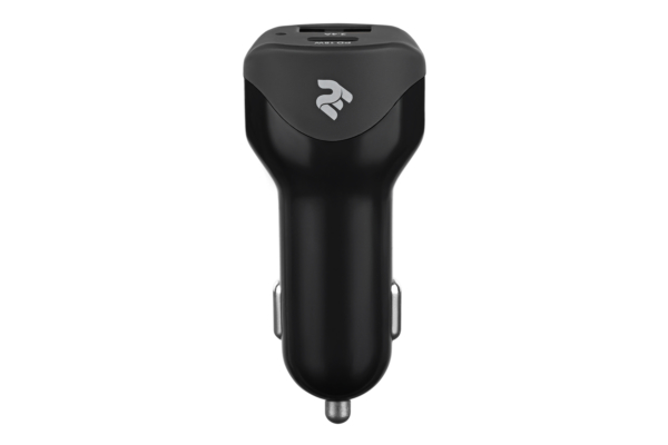 2E Dual USB Car Charger, Power Delivery, USB 2.4A, 30W, Black