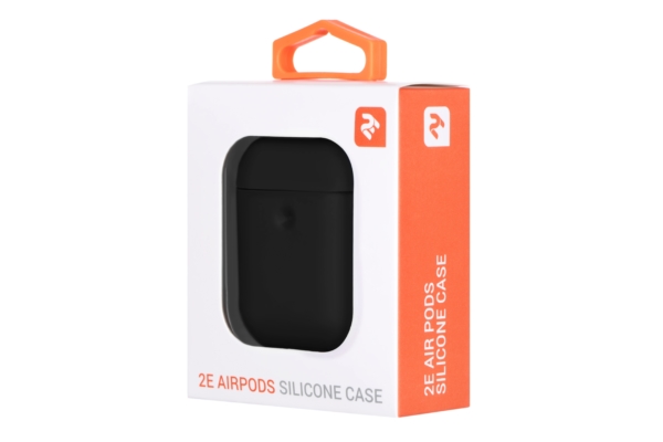 Чохол 2Е для Apple AirPods, Pure Color Silicone (3.0mm), Black