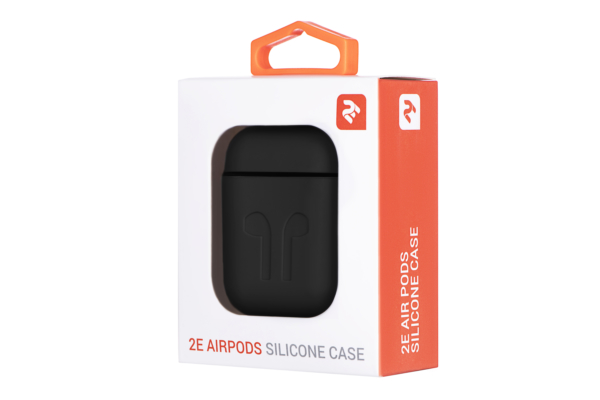 Чохол 2Е для Apple AirPods, Pure Color Silicone Imprint (1.5mm), Black