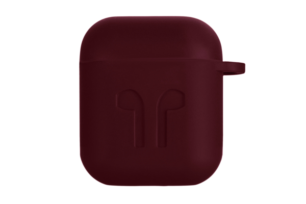 2E earphone case for Apple AirPods, Pure Color Silicone Imprint (1.5mm), Marsala