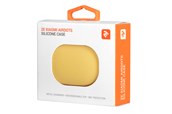 2E earphone case for Xiaomi AirDots, Pure Color Silicone (1.5mm), Yellow