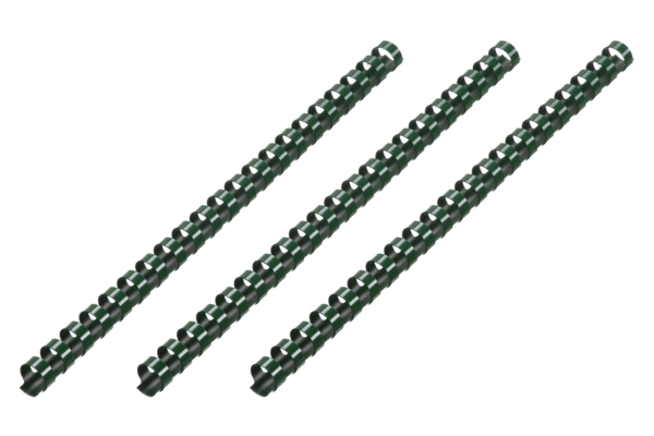 Пластикові пружини для біндера 2E, 14 мм, темно-зелені, 100 шт