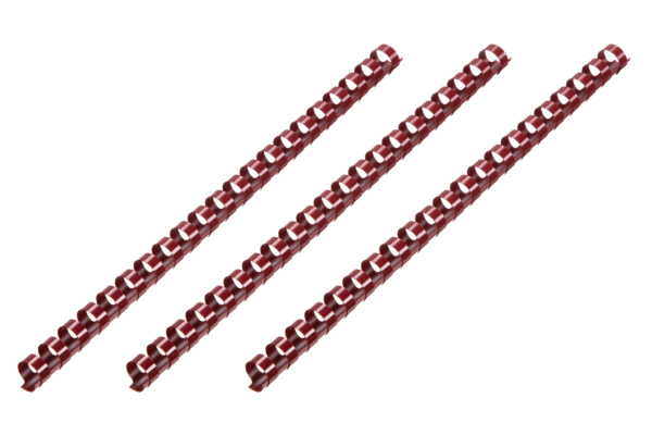 Пластикові пружини для біндера 2E, 14 мм, темно-бордові, 100 шт