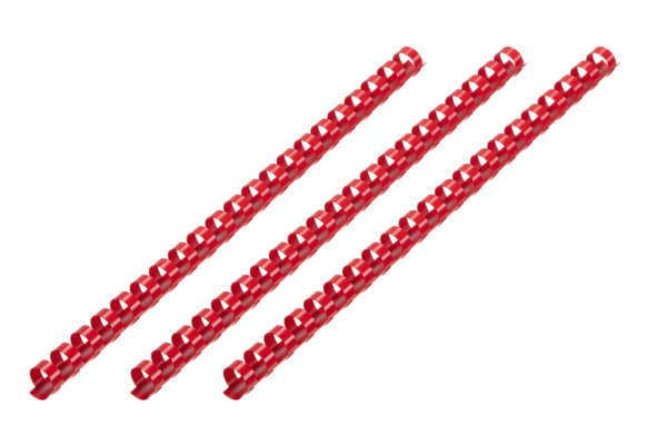 Пластикові пружини для біндера 2E, 22 мм, червоні, 50 шт