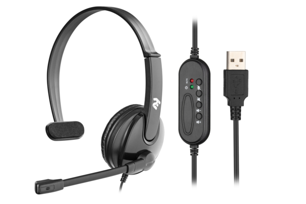 2E CH12 Mono On-Ear USB PC Headset Black