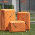 2E Plastic Suitcase, SIGMA, M, 4 Wheels, Orange