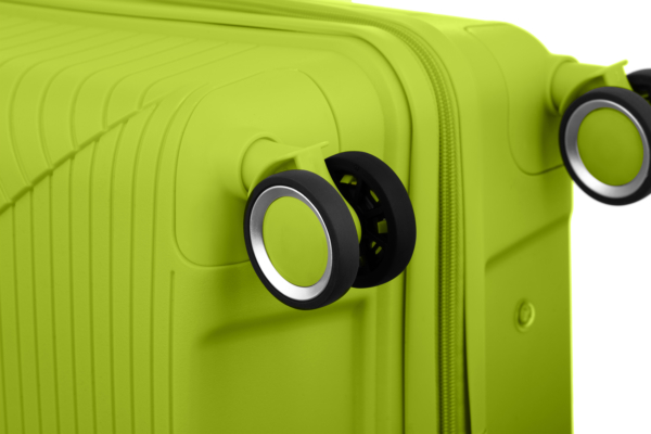 2E Plastic Suitcase, SIGMA, M, 4 Wheels, Apple Green