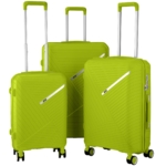 2E Plastic Suitcase, SIGMA, M, 4 Wheels, Apple Green