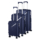 Набор пластиковых чемоданов 2E, SIGMA, (L+M+S), 4 колеса, темно-синий
