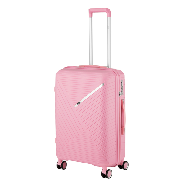 Набор пластиковых чемоданов 2E, SIGMA, (L+M+S), 4 колеса, розовый