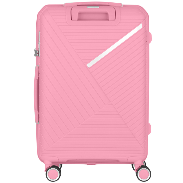 2E Plastic Suitcases Set, SIGMA, (L+M+S), 4 Wheels, Pink