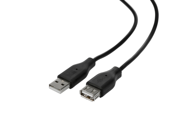 Кабель 2E USB 2.0 (AM/AF) 3м, Black