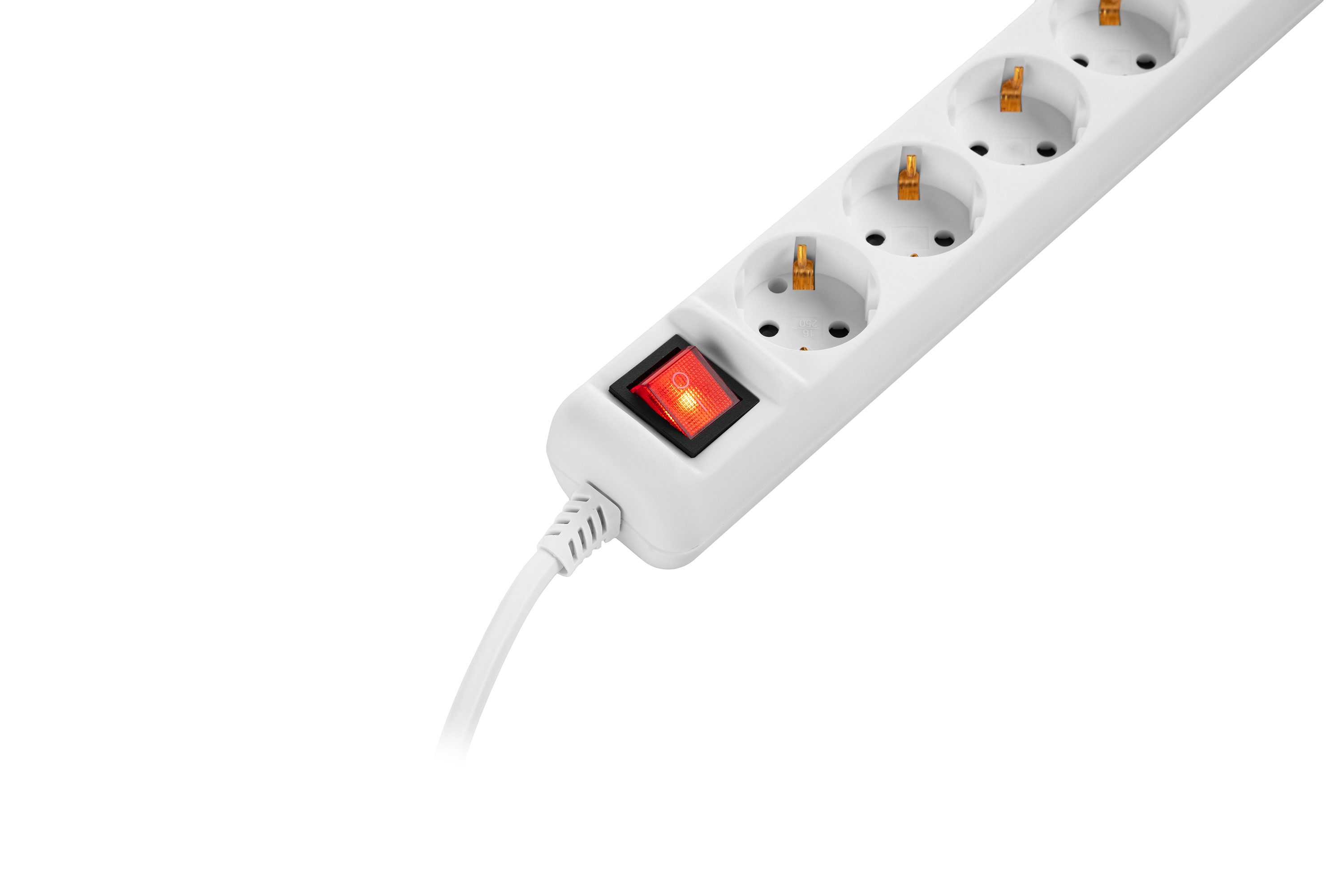 Power strip 2E with 5 sockets and a switch 3G1.5, 5m, white | 2E