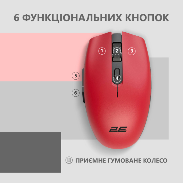 Мышь 2E MF2030 Rechargeable WL Red