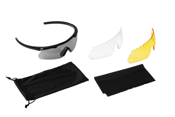 2E Tactical safety goggles Falcon Black with EVA case, 3 lenses
