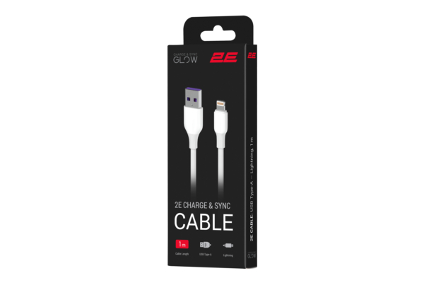 2E Cable USB-A – Lightning Glow, 1m, white