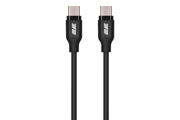 Кабель 2E USB-C — USB-C, Glow, 60W, 1m, black