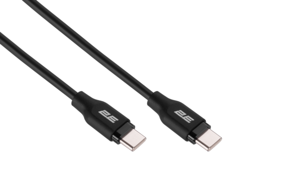 Кабель 2E USB-C – USB-C, Glow, 60W, 1m, black