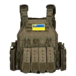Military plate carrier with additional pouches Type 3, 2E, Combat, OD Green, 2E-MILPLACARTYPE3-YC-OG