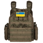 Military plate carrier with additional pouches Type 4, 2E, Assault, OD Green, 2E-MILPLACARTYPE4-YA-OG