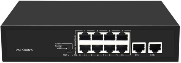 Комутатор 2E PowerLink SP802F 10xFE (8xFE PoE+, 2xFE Uplink, 96W), некерований
