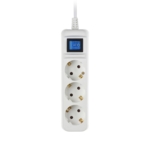Surge protector 2E with 3 sockets and a switch3G1.5, 1.5m, white