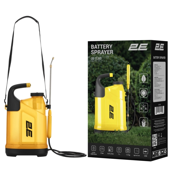 2E Battery sprayer AquaSpray 7LR 7l 3.7V 1x2500mAh Li-ion 2bar 0.8l·min 1.4kg