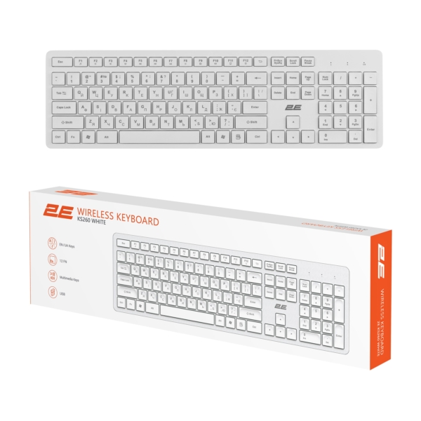 2E Keyboard membrane KS260 106key, WL, EN/UK, white