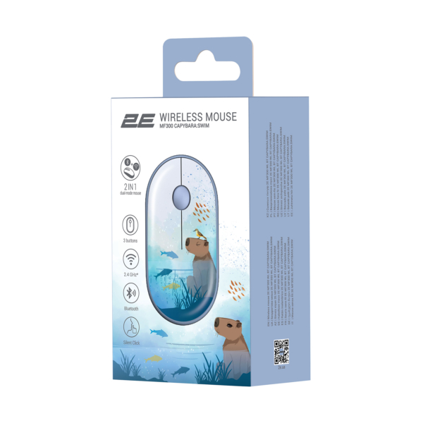 2E Mouse MF300 CAPYBARA:SWIM Silent WL BT, Blue