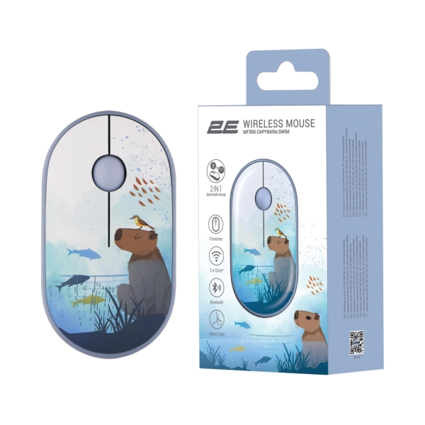 2E Mouse MF300 CAPYBARA:SWIM Silent WL BT, Blue