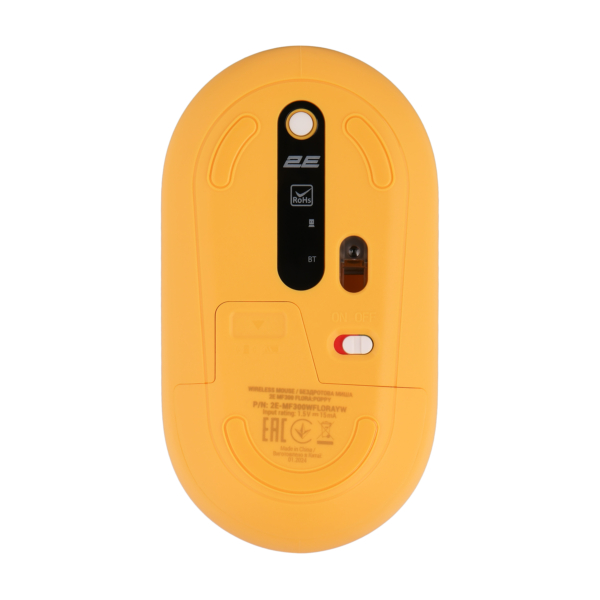 2E Mouse MF300 FLORA:POPPY Silent WL BT, Yellow