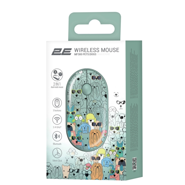 2E Mouse MF300 PETS:DOGS Silent WL BT, Green