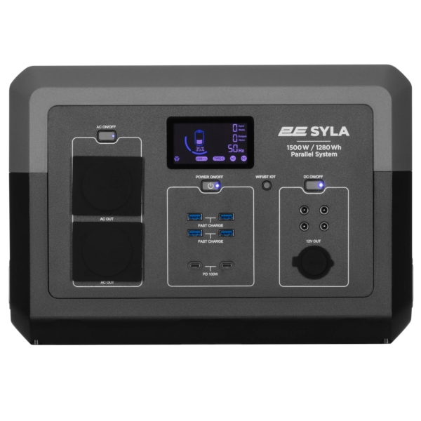 Портативна електростанція 2Е Syla, 1500 Вт, 1280 Вт/год, WiFi/BT, паралельне підключення, швидка зарядка