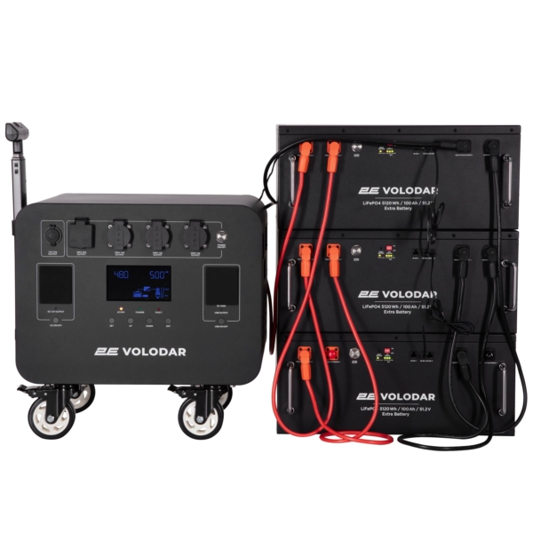 Portable Power Station 2Е Volodar, 5000 W, 5120 Wh, WiFi/BT, Capacity Increase, Fast Charging